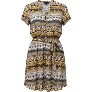 Robert Louis Short-Sleeve Tie-Waist Dress Women's Dress Geometric Boho Button Up
